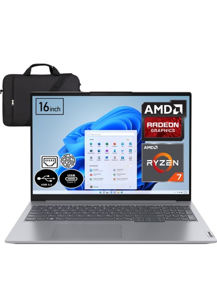 Thinkbook 16 G6 Abp 21KK000WTREP10 Ryzen 7 7730U 32 GB Ram 2 Tb SSD 16" Wuxga Windows 11 Pro + Elektropasaj Çanta