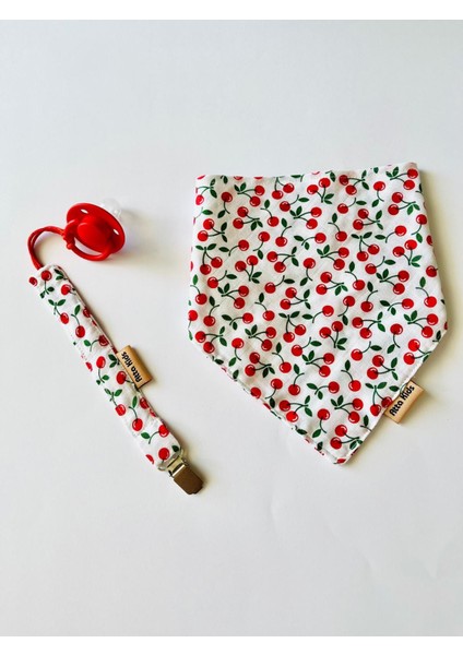 Metal Aparatlı Kiraz Detaylı Emzik Askı