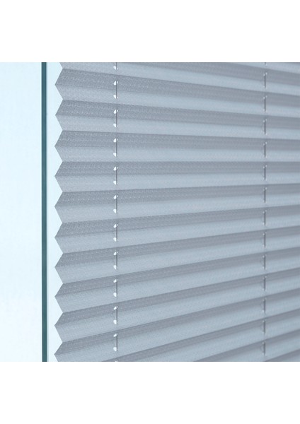 Katlanabilir Cam Balkon Plise Perde Beyaz Renk (Kancalı veya Vidalı Montaj)