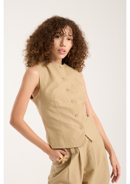 Vizon Kadın Dokuma Yelek-Pantolon Takım indirimleri