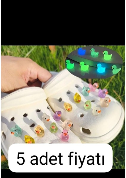 Crocs Jibbitz Terlik Süsü Ördekler 5 Adet Aydınlatma Ördekleri
