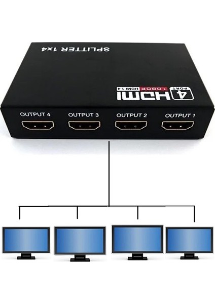 4 Port HDMI Splitter | 4K UHD Full Hd 1080P Monitör Çoklayıcı Adaptör indirimleri