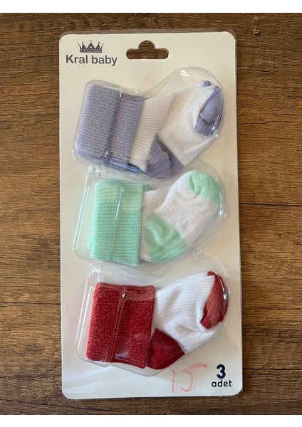 Yenidoğan Kız Erkek Bebek Çocuk 3'lü Çorap