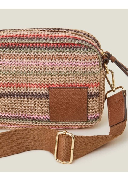 Strıpe Raffıa Camera Bag Pastel Multi modelleri