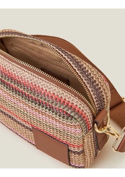 Strıpe Raffıa Camera Bag Pastel Multi indirimleri