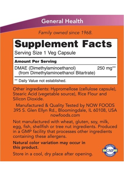 Dmae 250 Mg Healthy Brain Function Skin Vitamin Dimethylaminoethanol Zihin Cilt Booster indirimleri