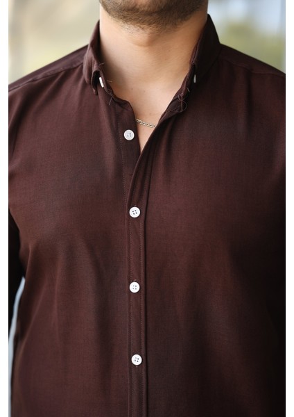 Erkek Uzun Kollu Regular Sofya Keten Gömlek modelleri