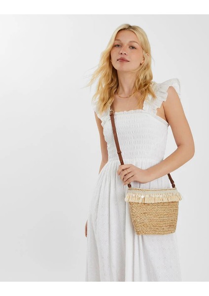 Medium Hasır Çapraz Çanta