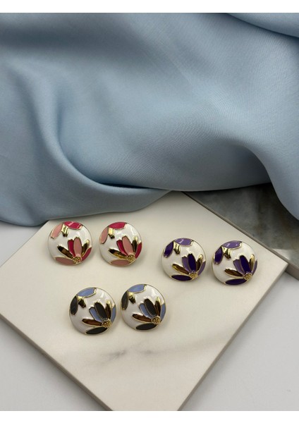 Pembe Mineli Çiçek Figürlü Tasarım Küpe indirimleri