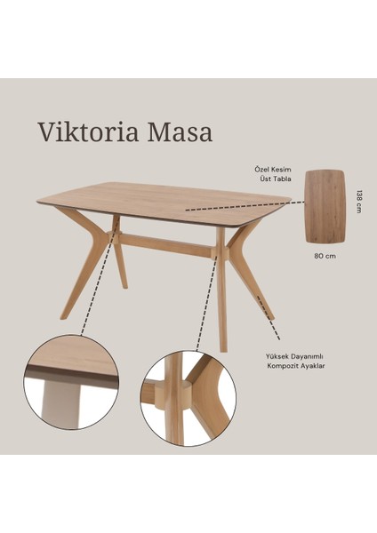 80X140 Ceviz Salon ve Mutfak Masası Viktoria Model fırsatları