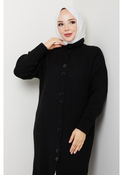 Kadın Düğme Kapamalı Boğaz Detaylı Triko Hırka -PMK441 fiyatları