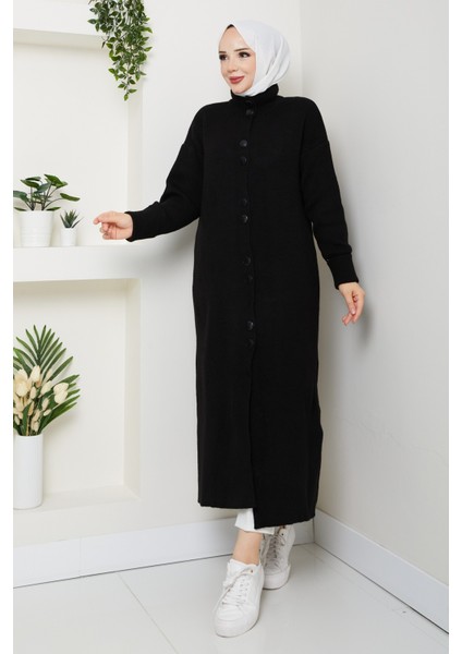 Kadın Düğme Kapamalı Boğaz Detaylı Triko Hırka -PMK441 modelleri