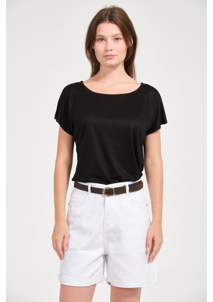 Kadın Regular Fit Tencel Basic Tişört