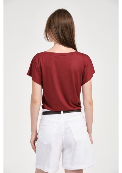 Kadın Regular Fit Tencel Basic Tişört indirimleri