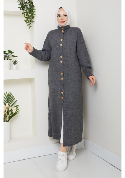 Kadın Düğme Kapamalı Boğaz Detaylı Triko Hırka -PMK441 fırsatları