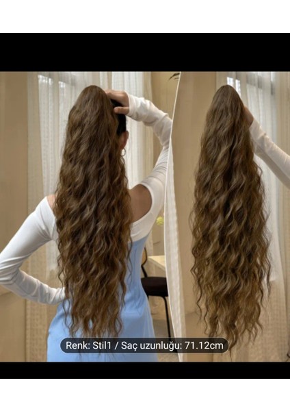 At Kuyrugu Tepelik Takcık Saçlar Fiber Isıya Dayanıklı Takma Saç