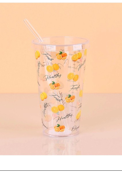 Desenli Plastik Pipetli Bardak 16 cm 1 Adet -ENF-040 fiyatları