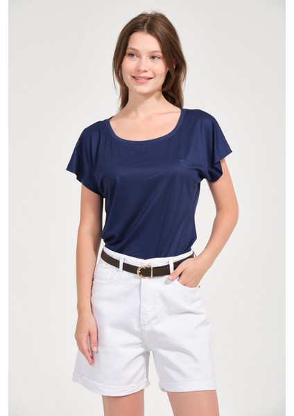 Kadın Regular Fit Tencel Basic Tişört