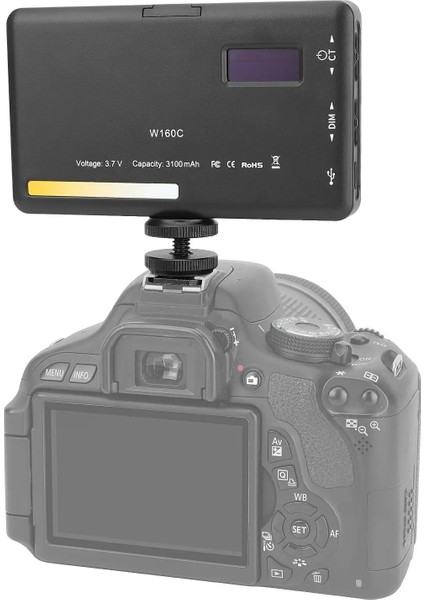 W160C Bicolor LED Video Işığı 2500K-6500K Renk Sıcaklığı, 160 Led, LCD Ekran, 3100MAH Batarya fırsatları