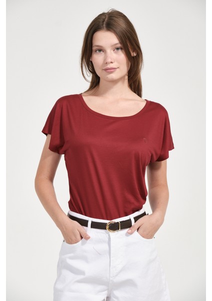 Kadın Regular Fit Tencel Basic Tişört