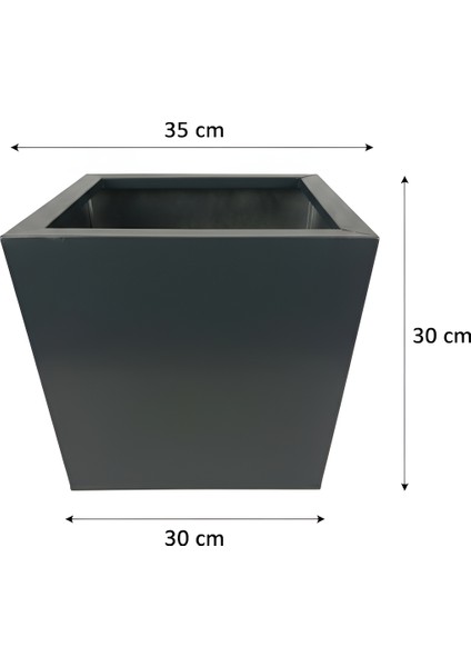 Zenith 30 cm Modern Kare Konik Saksı - İç ve Dış Mekan Dekoratif Metal Saksılık (30x35/30 cm) modelleri