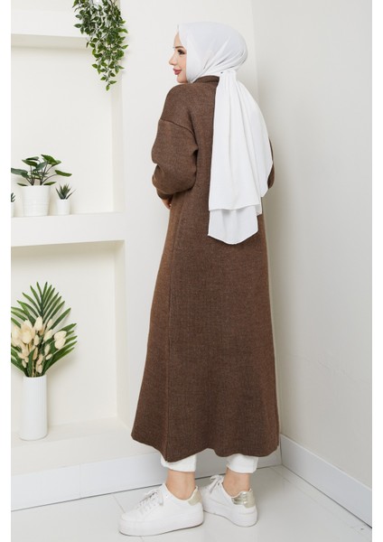 Kadın Düğme Kapamalı Boğaz Detaylı Triko Hırka -PMK441 modelleri