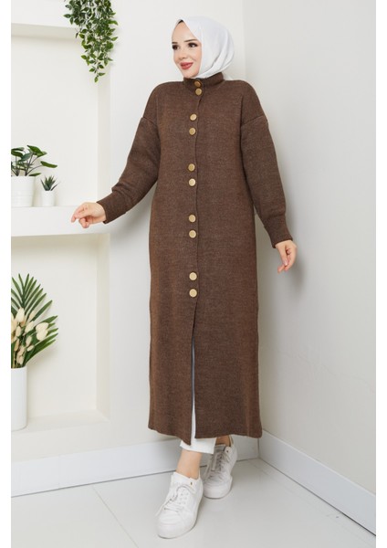 Kadın Düğme Kapamalı Boğaz Detaylı Triko Hırka -PMK441 fırsatları