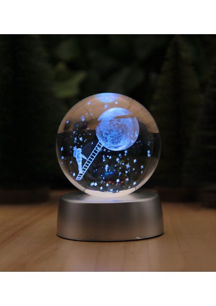 3D Ay Merdiveni Temalı Kristal Küre LED Gece Lambası – Rgb LED Pilli Lamba fiyatları