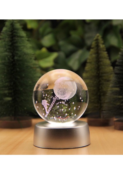 3D Ay Merdiveni Temalı Kristal Küre LED Gece Lambası – Rgb LED Pilli Lamba fırsatları