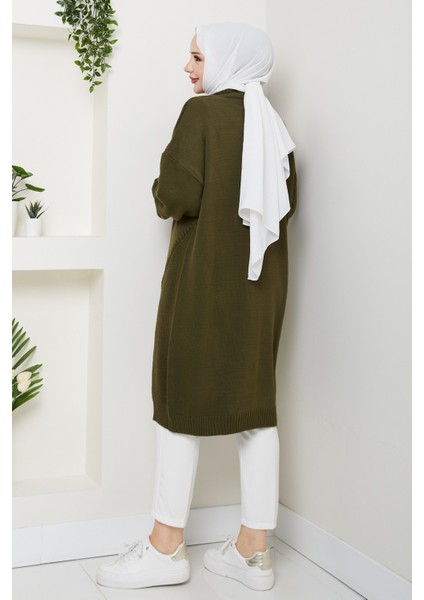 Kadın Yarım Balıkçı Yaka Örgü Detaylı Triko Tunik -PMK442 indirimleri