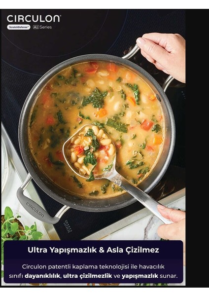 Cam Kapaklı Xl Derin Tencere 24 cm