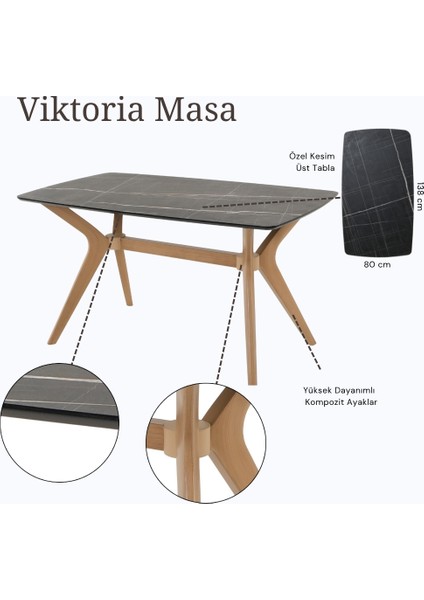 80X140 Siyah-Ceviz Salon ve Mutfak Masası Viktoria Model fırsatları