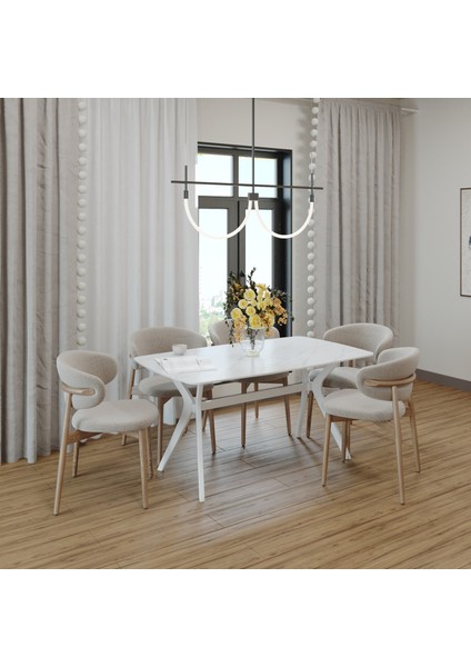 80X140 Marmo-Beyaz Salon ve Mutfak Masası Viktoria Model