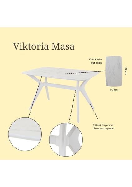 80X140 Marmo-Beyaz Salon ve Mutfak Masası Viktoria Model fırsatları