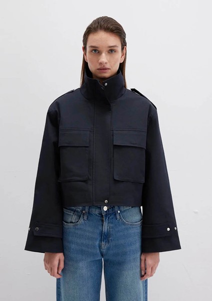 Dik Yaka Kısa Lacivert Ceket 1110708-70497 fırsatları