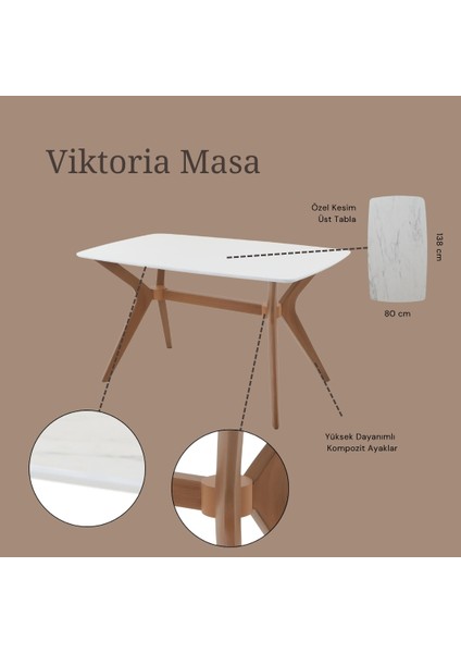 80X140 Beyaz-Ceviz Salon ve Mutfak Masası Viktoria Model fırsatları