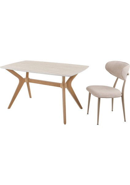 80 x 140 Mutfak Masası Traverten-Ceviz Mdf Salon ve Mutfak Masası Viktoria Model modelleri