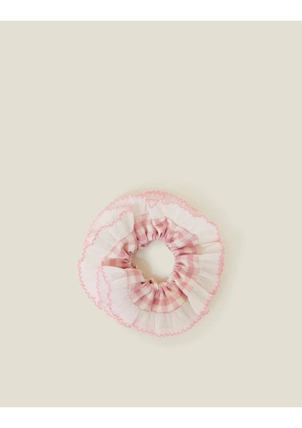 Xl Gingham Fırfırlı Saç Lastiği