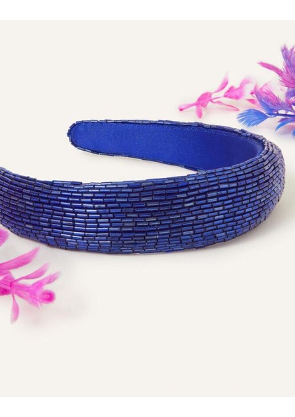 Blue Beaded Headband Blue indirimleri