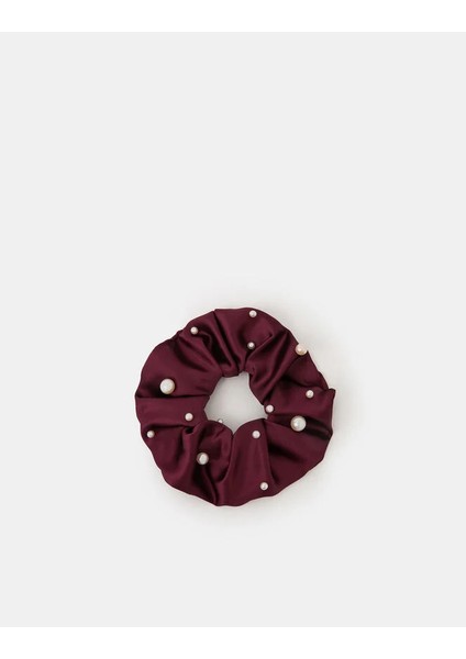 Inicili Saten Lastik Toka Bordo