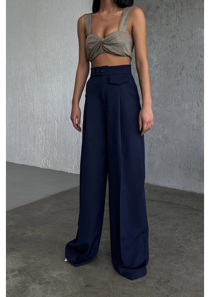 Üç Düğme Detayli Palazzo Pantolon fırsatları