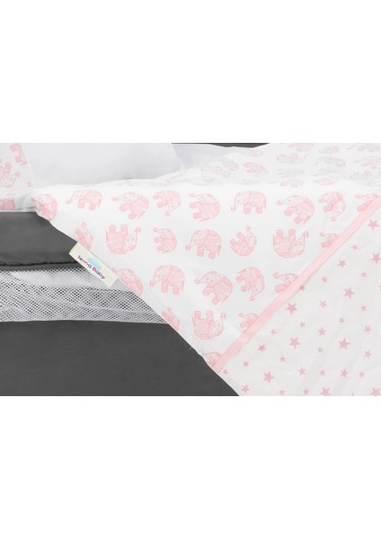 6 Parça Lüks Park Yatak Bebek Uyku Seti - Pembe Fil fiyatları