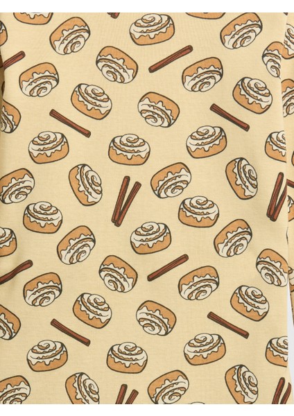 Bebek Sarı Cinnamon Grafik Baskılı Pijama Takımı fiyatları