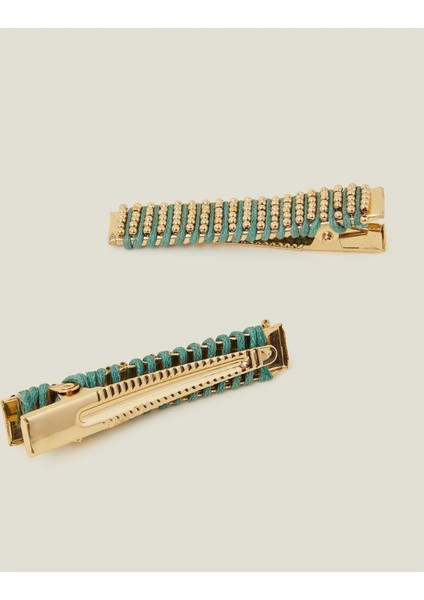 2 x Wrapped Snap Clıps Teal