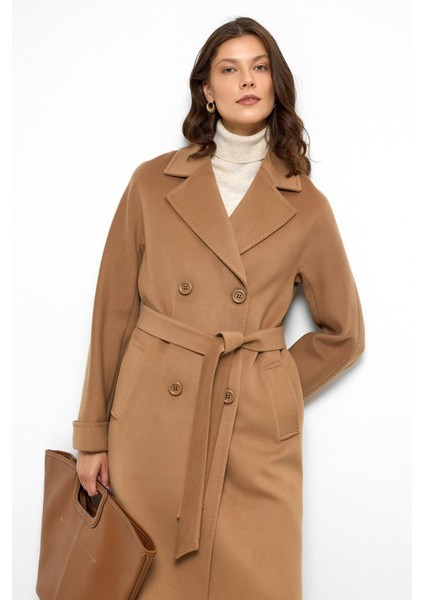 Yarasa Kol Punto Dikiş Detaylı Kaşmir Kaban Kamel 3101 modelleri