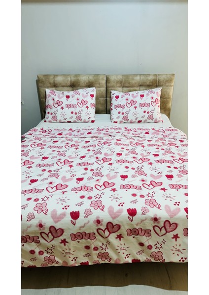 Kalp Desenli Çift Kişilik Nevresim Takımı modelleri