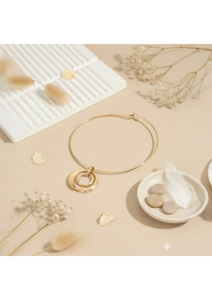 Altın Kaplama Taşlı Kolye