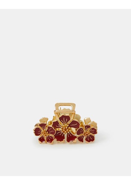 Metal Çiçek Toka Bordo fiyatları