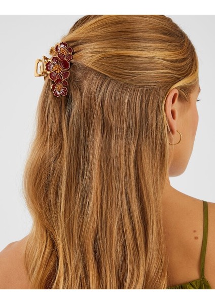 Metal Çiçek Toka Bordo modelleri