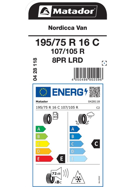195/75 R16C 107/105 R Nordicca Van 8pr Hafif Ticari Kış Lastiği ( Üretim Yılı :2025 ) fiyatları